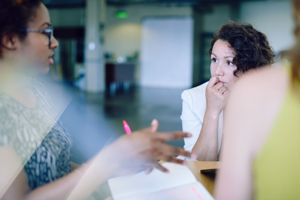 Women sitting in a meeting