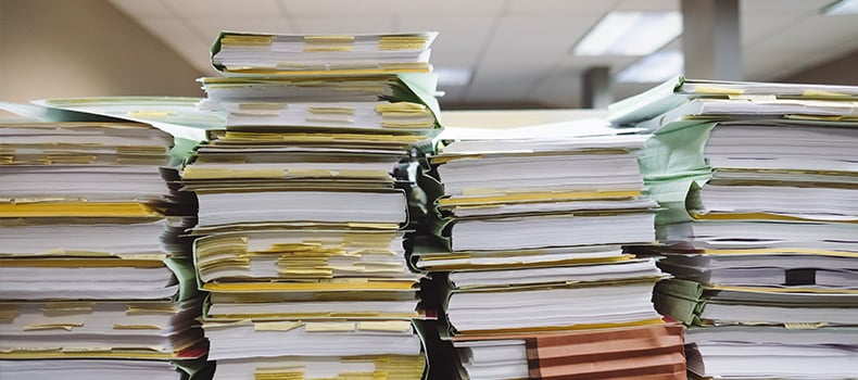 Multiple Stacks of Document Piles