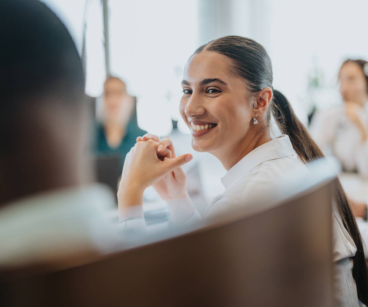 Businesswoman smiling