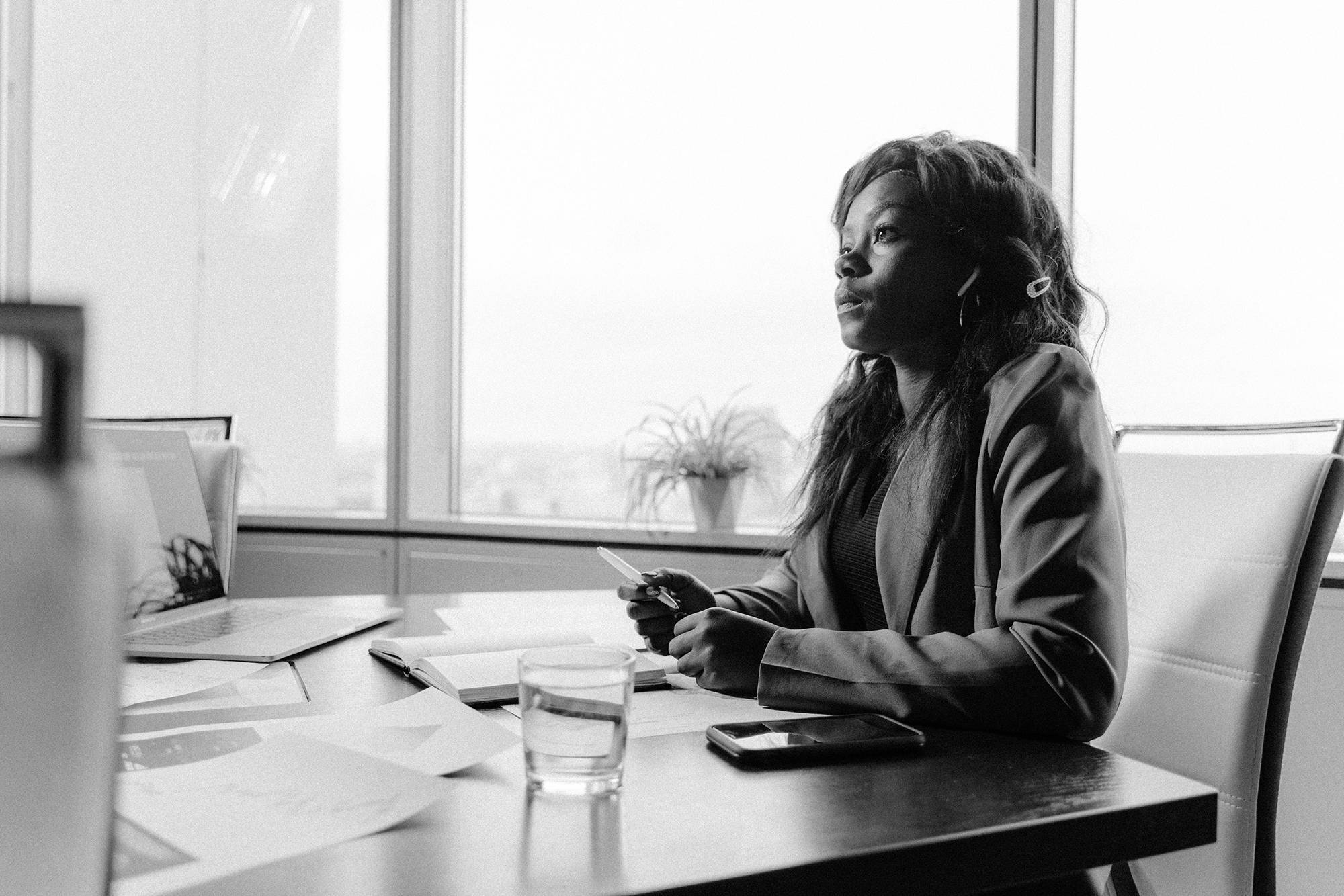 Woman sitting at a desk